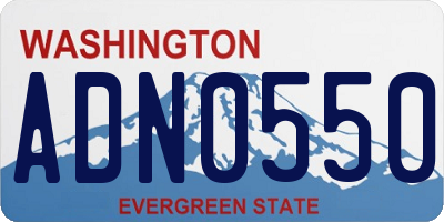WA license plate ADN0550