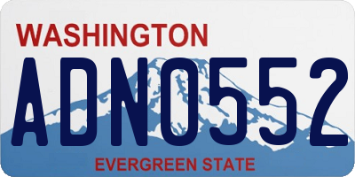 WA license plate ADN0552
