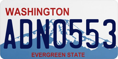 WA license plate ADN0553