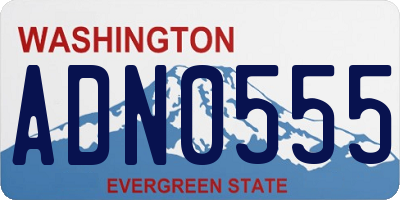 WA license plate ADN0555