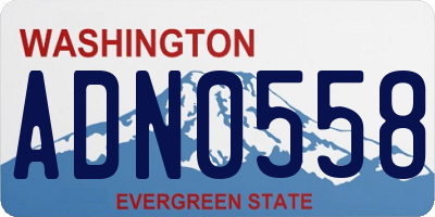 WA license plate ADN0558