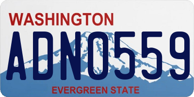 WA license plate ADN0559