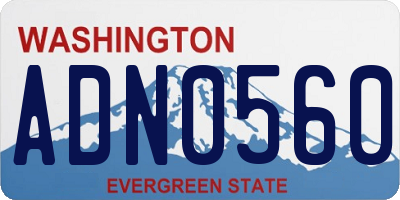 WA license plate ADN0560