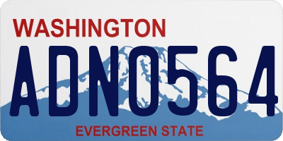 WA license plate ADN0564