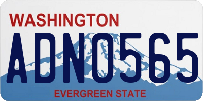 WA license plate ADN0565