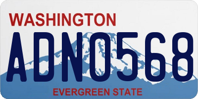 WA license plate ADN0568