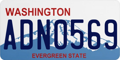 WA license plate ADN0569