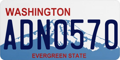 WA license plate ADN0570