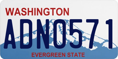 WA license plate ADN0571