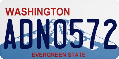 WA license plate ADN0572