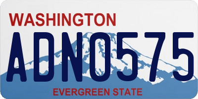 WA license plate ADN0575