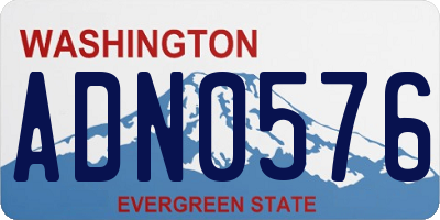 WA license plate ADN0576