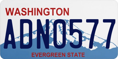 WA license plate ADN0577