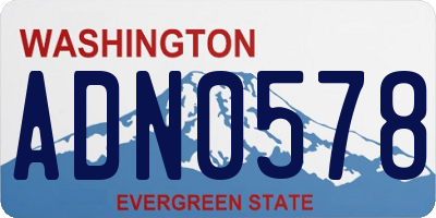 WA license plate ADN0578