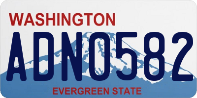 WA license plate ADN0582