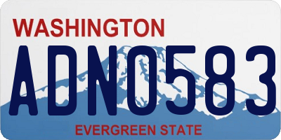 WA license plate ADN0583