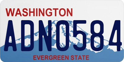 WA license plate ADN0584
