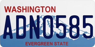 WA license plate ADN0585