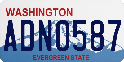 WA license plate ADN0587