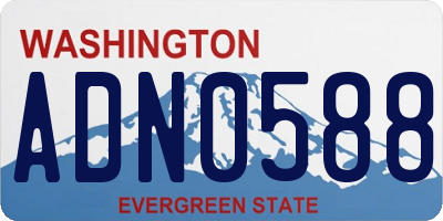 WA license plate ADN0588