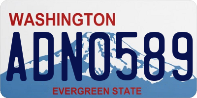 WA license plate ADN0589
