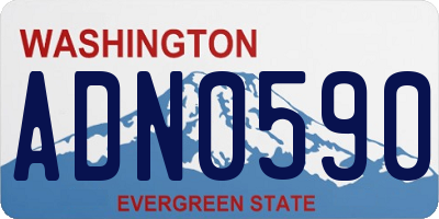 WA license plate ADN0590