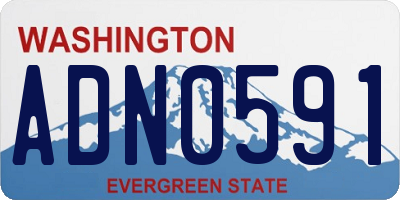 WA license plate ADN0591