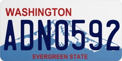 WA license plate ADN0592