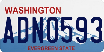 WA license plate ADN0593