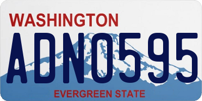 WA license plate ADN0595