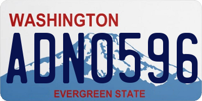 WA license plate ADN0596