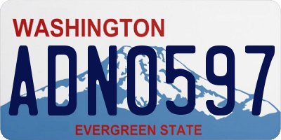 WA license plate ADN0597