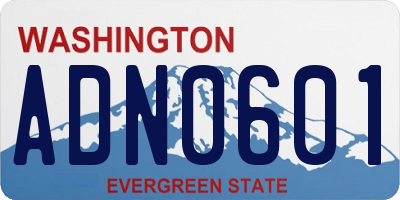 WA license plate ADN0601
