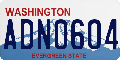 WA license plate ADN0604