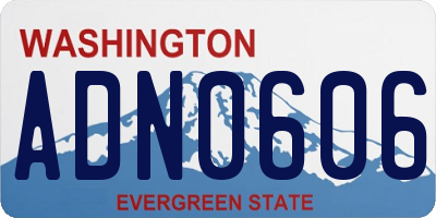 WA license plate ADN0606