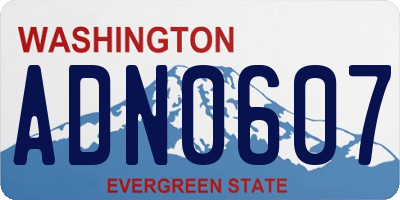 WA license plate ADN0607