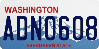 WA license plate ADN0608