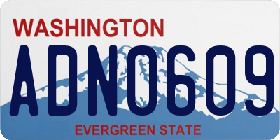 WA license plate ADN0609