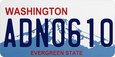 WA license plate ADN0610