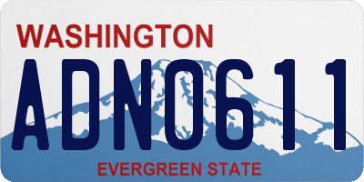 WA license plate ADN0611