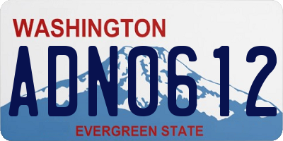WA license plate ADN0612