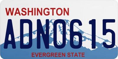 WA license plate ADN0615