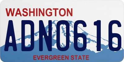 WA license plate ADN0616