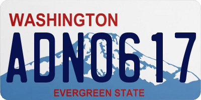WA license plate ADN0617