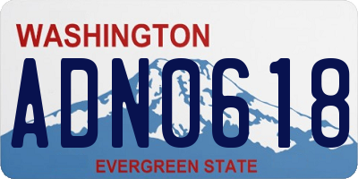 WA license plate ADN0618