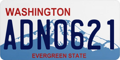 WA license plate ADN0621