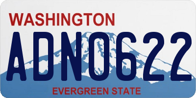 WA license plate ADN0622