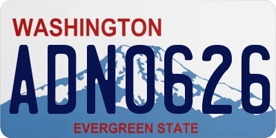 WA license plate ADN0626
