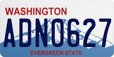 WA license plate ADN0627