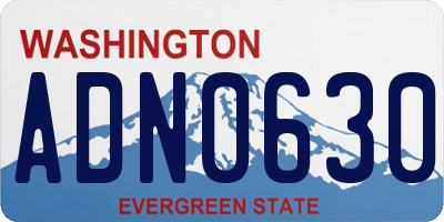 WA license plate ADN0630
